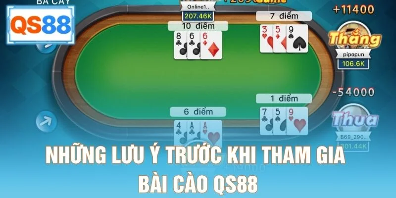 Những lưu ý trước khi tham gia bài cào QS88